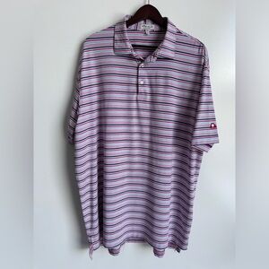 Peter Millar Summer Comfort XL Golf Polo Blue‎ Red White Men South Carolina